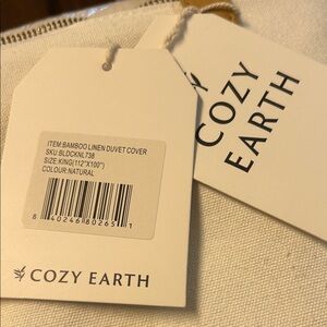 Cozy Earth Natural Bamboo Linen Duvet Cover